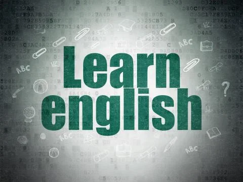 Education concept: Learn English on Digital Paper background Stock Illustration