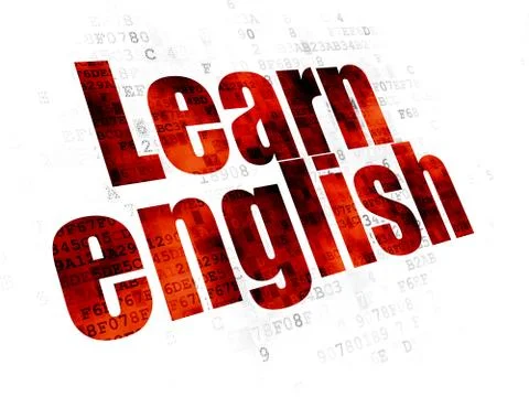 Education concept: Learn English on Digital background Stock Illustration