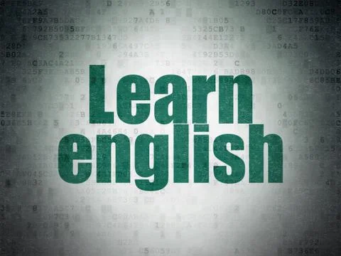 Education concept: Learn English on Digital Data Paper background Stock Illustration
