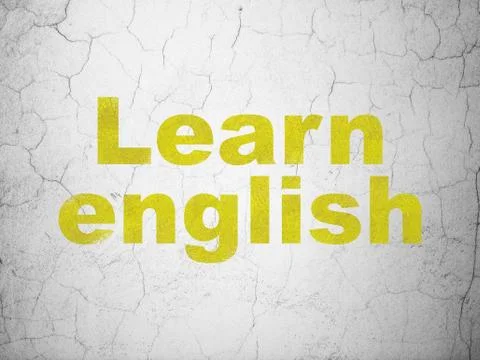 Education concept: Learn English on wall background Stock Illustration