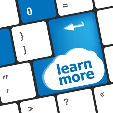 Education concept with learn more button on computer keyboard Illustrazione stock