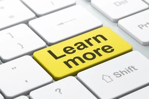 Education concept: Learn More on computer keyboard background Stock Illustration