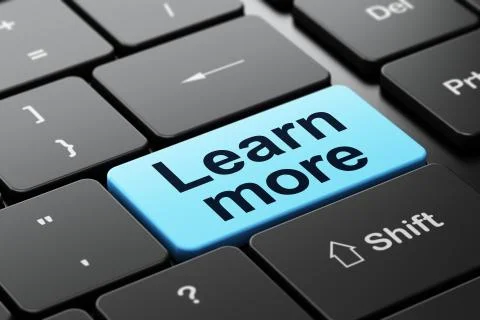 Education concept: Learn More on computer keyboard background Stock Illustration