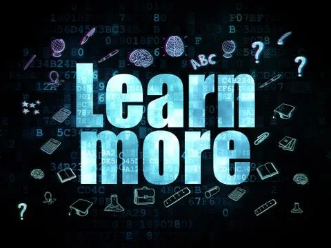 Education concept: Learn More on Digital background 库存插图