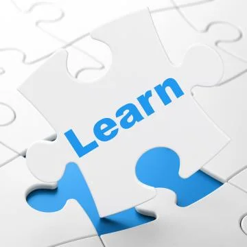 Education concept: Learn on puzzle background Illustrazione stock
