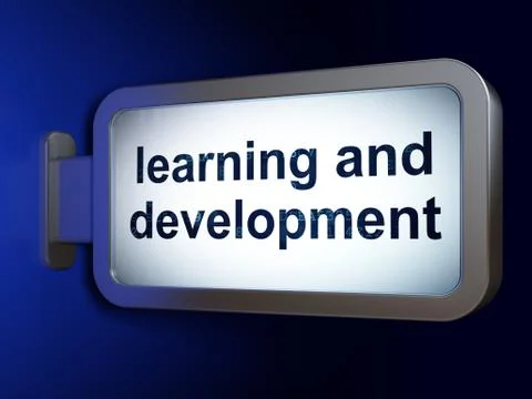 Education concept: Learning And Development on billboard background Stockillustratie