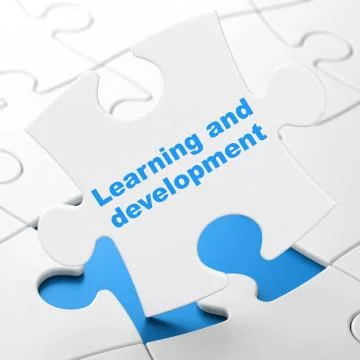 Education concept: Learning And Development on puzzle background Illustration