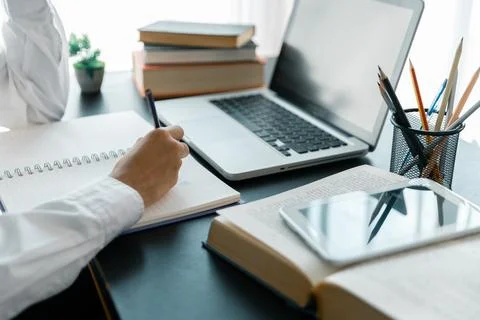 Education concept, learning and teaching with technology, e learning, teach.. Stock Photos