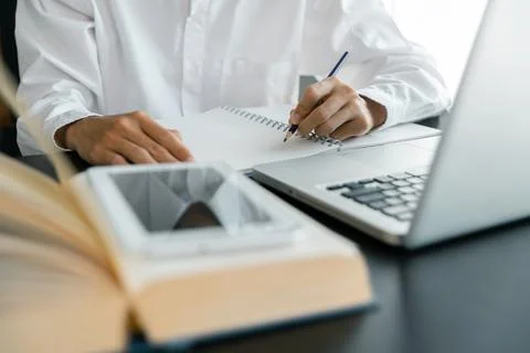 Education concept, learning and teaching with technology, e learning, teach.. Foto stock