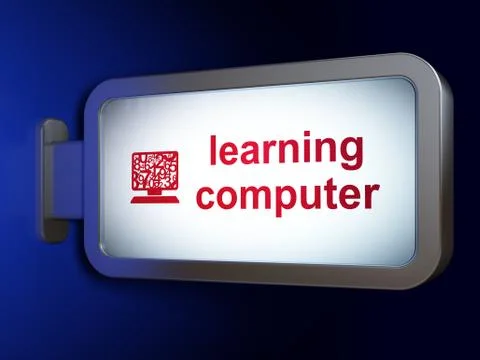Education concept: Learning Computer and Computer Pc on billboard background Stockillustratie
