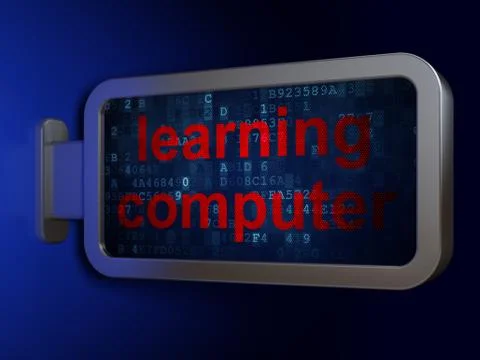 Education concept: Learning Computer on billboard background Illustrazione stock
