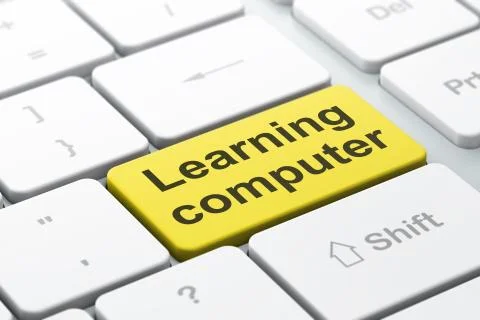 Education concept: Learning Computer on computer keyboard backgr Stock Illustration