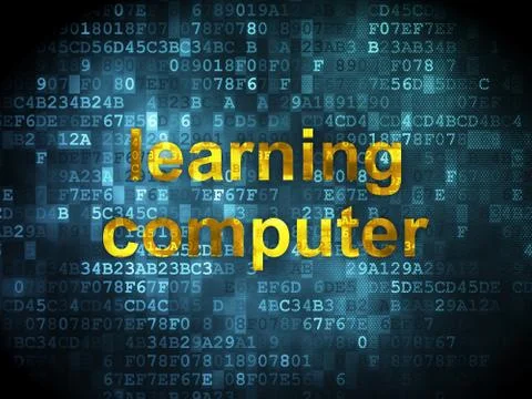Education concept: Learning Computer on digital background 스톡 일러스트