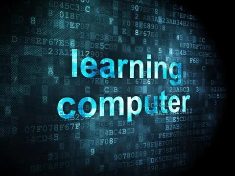 Education concept: Learning Computer on digital background Stock Illustration