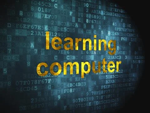 Education concept: Learning Computer on digital background Stock Illustration