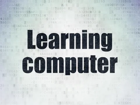 Education concept: Learning Computer on Digital Paper background Stock Illustration