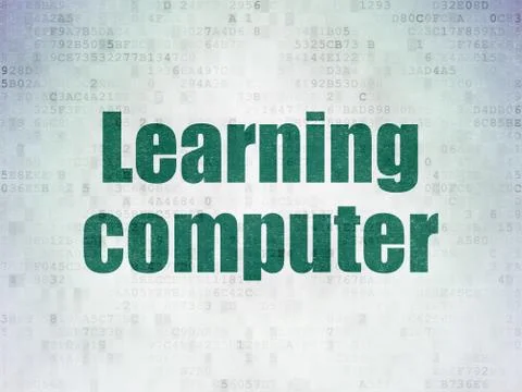 Education concept: Learning Computer on Digital Data Paper background 스톡 일러스트