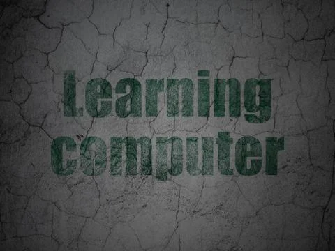 Education concept: Learning Computer on grunge wall background Stock Illustration