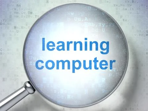 Education concept: Learning Computer with optical glass Stock Illustration