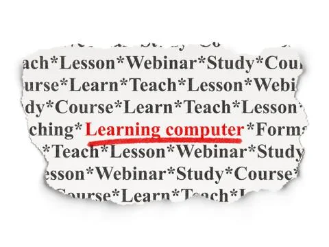 Education concept: Learning Computer on Paper background 스톡 일러스트