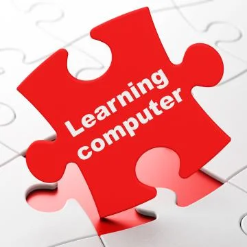Education concept: Learning Computer on puzzle background Stockillustratie