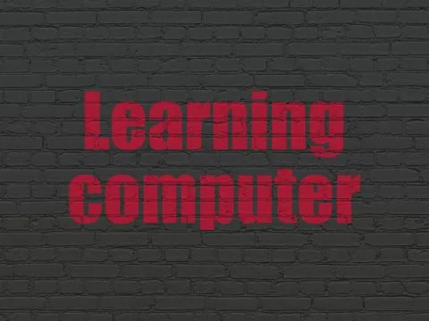 Education concept: Learning Computer on wall background 스톡 일러스트