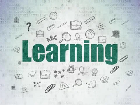 Education concept: Learning on Digital Paper background 스톡 일러스트