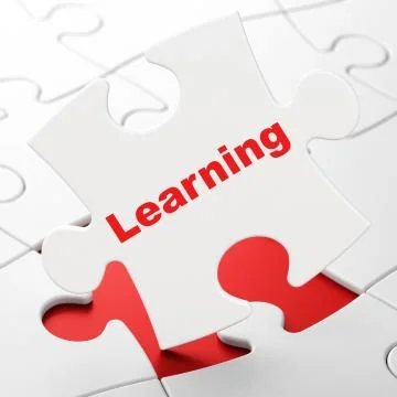 Education concept: Learning on puzzle background Illustration