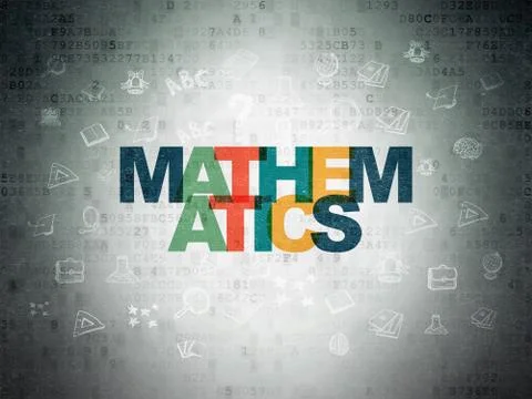 Education concept: Mathematics on Digital Data Paper background 스톡 일러스트