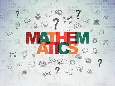 Education concept: Mathematics on Digital Data Paper background Stock Illustration
