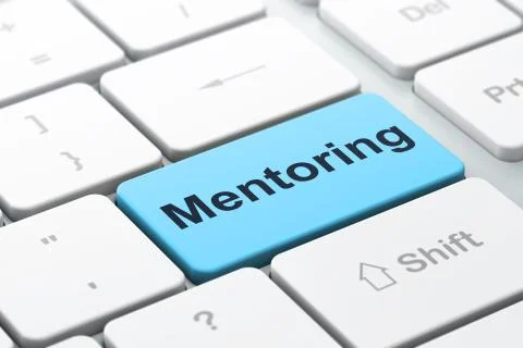 Education concept: Mentoring on computer keyboard background Stock Illustration