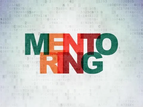 Education concept: Mentoring on digital background 库存插图