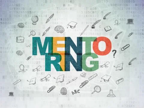 Education concept: Mentoring on digital background 库存插图