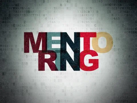 Education concept: Mentoring on Digital Data Paper background Stock Illustration