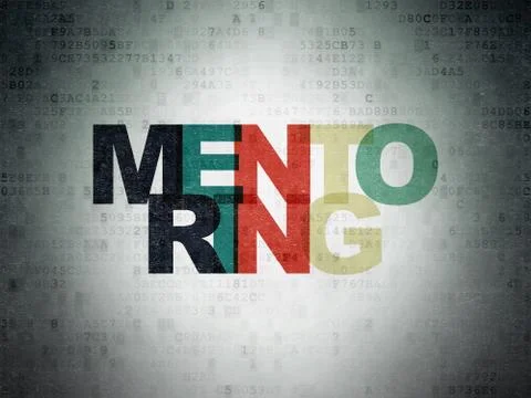 Education concept: Mentoring on Digital Data Paper background Stockillustratie