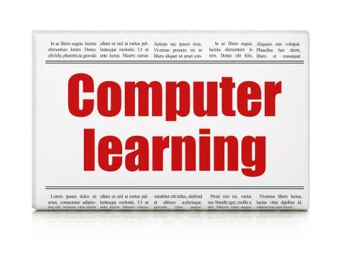 Education concept: newspaper headline Computer Learning Illustrazione stock