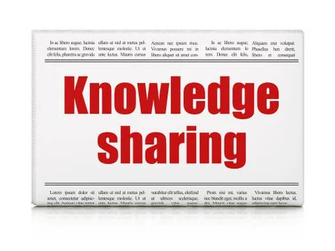 Education concept: newspaper headline Knowledge Sharing Stock Illustration