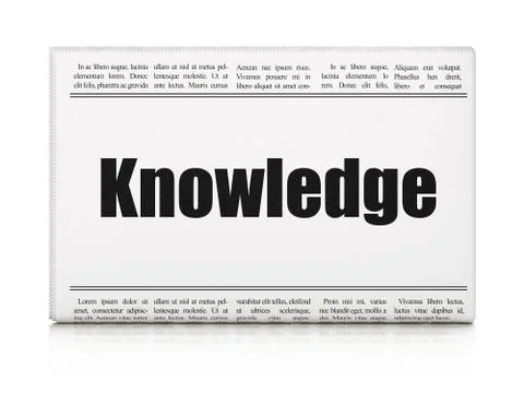Education concept: newspaper headline Knowledge 스톡 일러스트