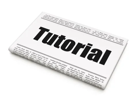 Education concept: newspaper headline Tutorial Stock Illustration