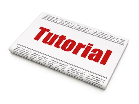 Education concept: newspaper headline Tutorial Stock Illustration