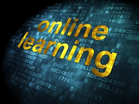 Education concept: Online Learning on digital background Stockillustratie