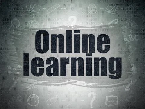 Education concept: Online Learning on Digital Paper background Stock Illustration