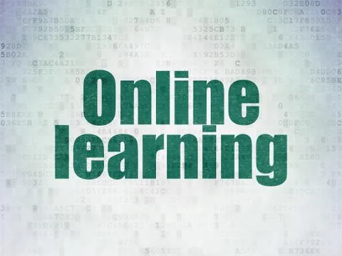 Education concept: Online Learning on Digital Data Paper background Stockillustratie
