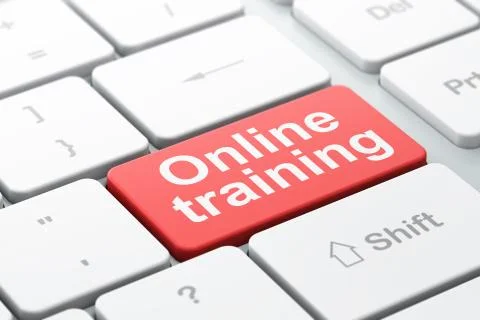 Education concept: Online Training on computer keyboard backgrou Stock Illustration