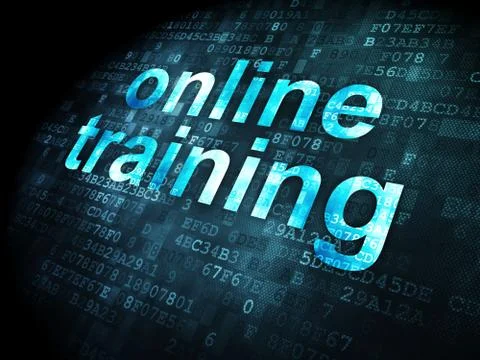 Education concept: Online Training on digital background Stock Illustration