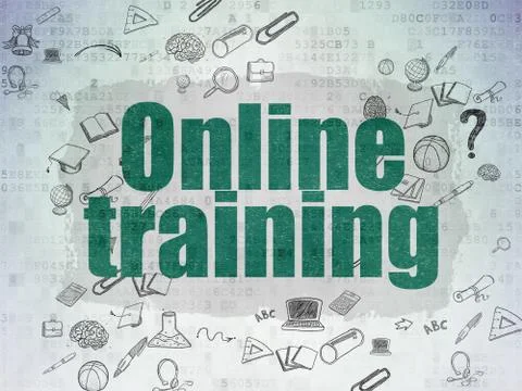 Education concept: Online Training on Digital Paper background 스톡 일러스트
