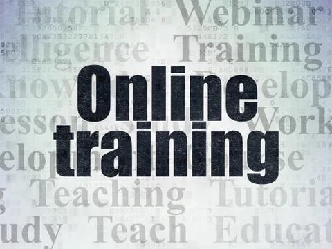Education concept: Online Training on Digital Paper background Stock Illustration