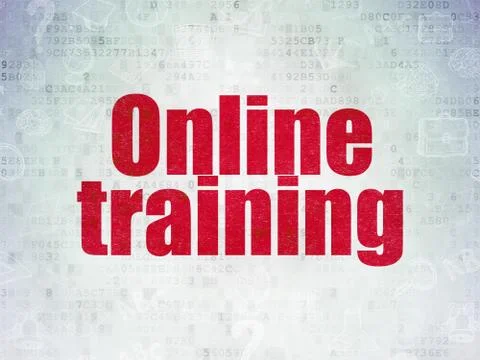 Education concept: Online Training on Digital Paper background イラスト素材