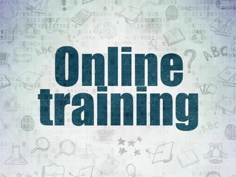 Education concept: Online Training on Digital Data Paper background 库存插图