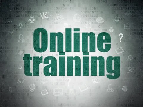 Education concept: Online Training on Digital Data Paper background Stock Illustration